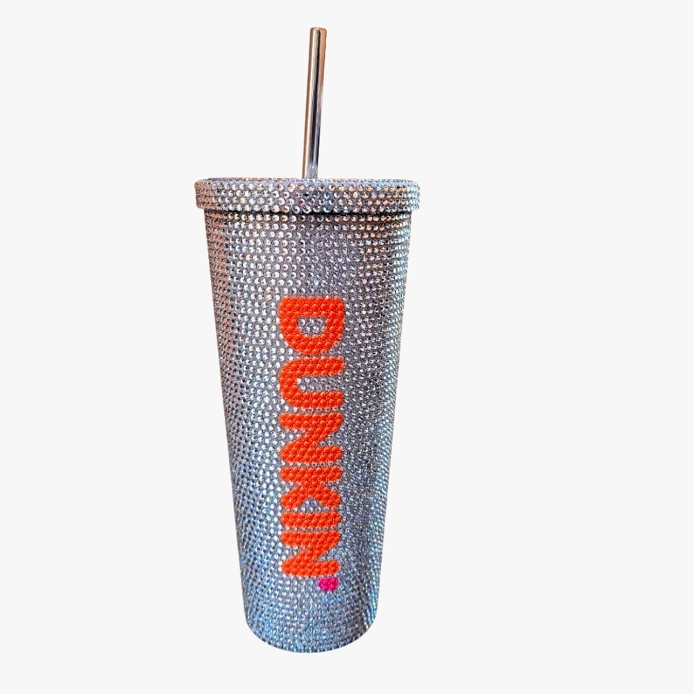 NWOT: Dunkin' Holiday Sparkly Rhinestone Tumbler (24 oz)